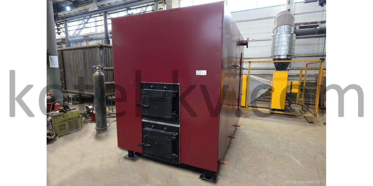 Водогрейный стальной отопительный котел на дровах